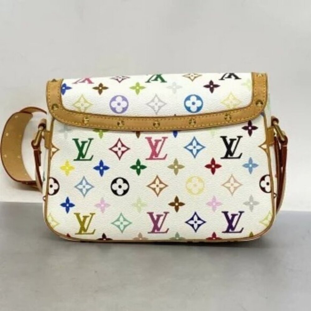 Authentic LOUIS VUITTON Sologne Multicolor Monogram Crossbody Shoulder Bag White - Picture 7 of 13